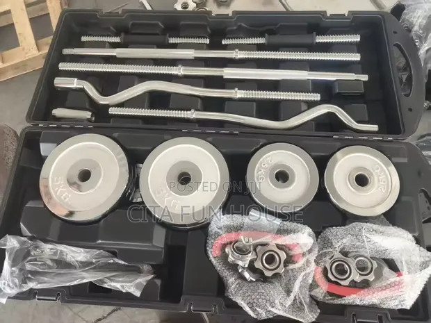 58kg Adjustable Iron Dumbbell Set with Kettlebells - 1