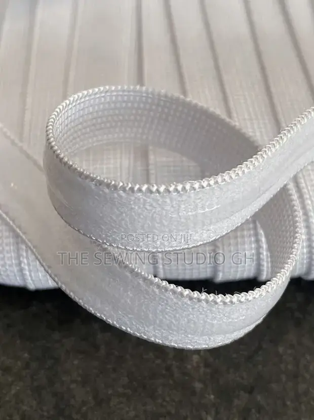 15mm White Non-Slip Silicone Gripper Elastic Tape - 1