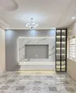 TV Wall Unit with Fluted Panel and LED - 1