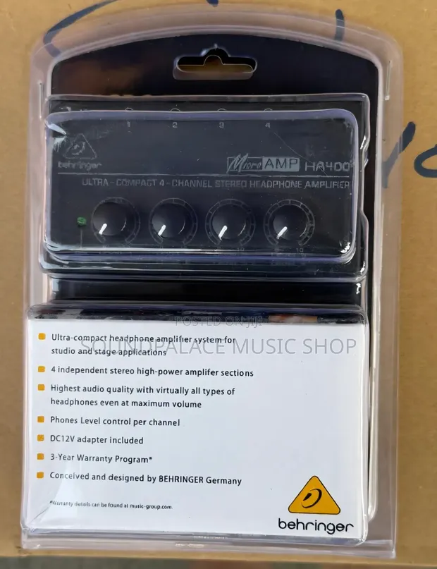 Behringer MicroAMP HA400 4-Channel Headphone Amplifier - 1