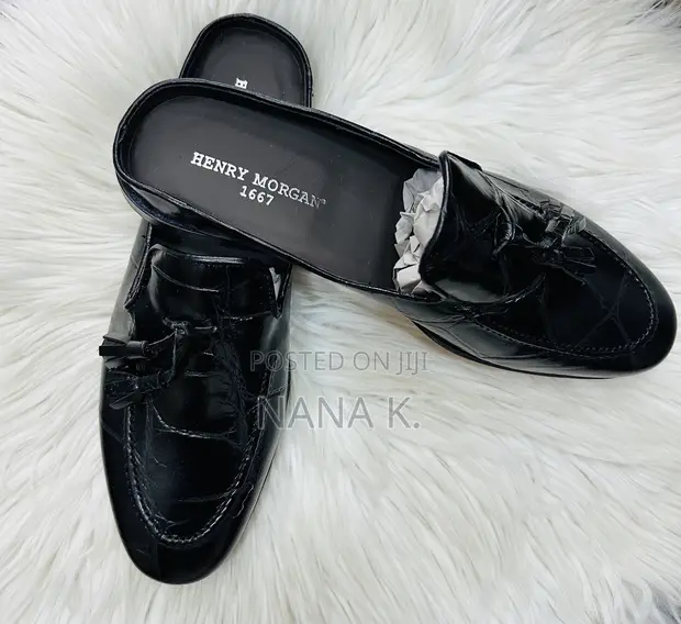 Bespoke Italian Men's Cognac Leather Tassel Loafers (EU 42-43) - 1