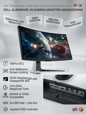 Brand New Alienware AW3425DWM 34" Curved Monitor