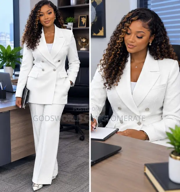 Executive White Ladies Suit - Wool & Co - 1