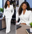 Executive White Ladies Suit - Wool & Co - 1