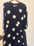 M&S Navy and White Abstract Spot-Print Midaxi Tea Dress - 2