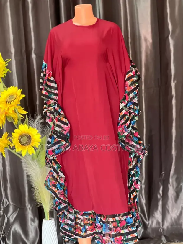 Beautiful Wine Red Bubu Dress - 1