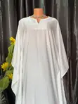 White Plain Bubu Kaftan Dress - 2