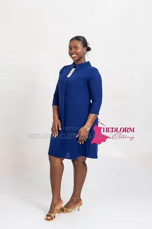 Beautiful Blue Pearl Embellished Dress - XL-3XL