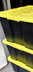 Plastic Storage Containers - Black with Yellow Cover - 1