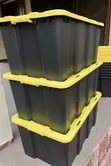 Plastic Storage Containers - Black with Yellow Cover - 4