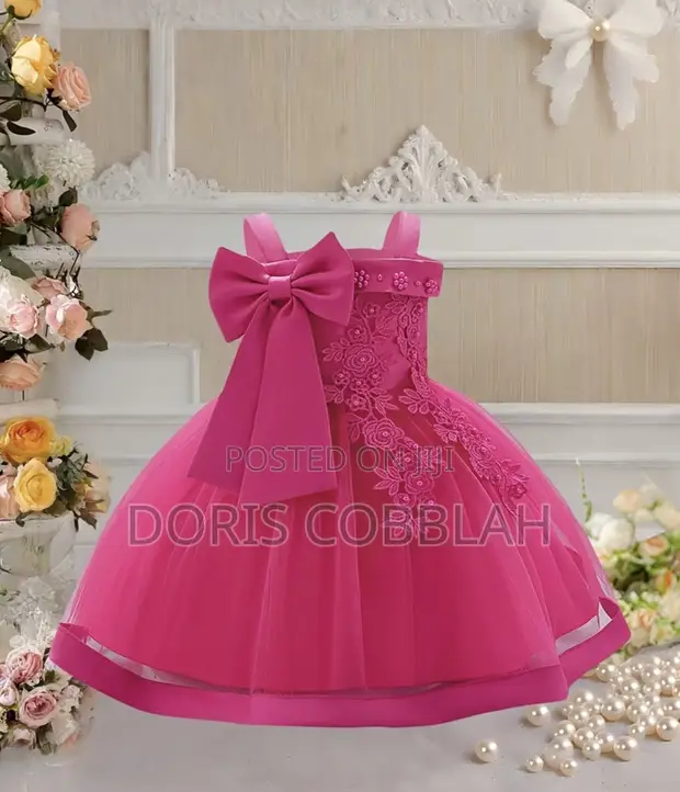 Beautiful Pink Party Dress for 1-2 Year Old Girl - 1