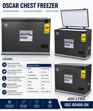 Oscar Chest Freezer 400L