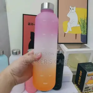 BPA-Free 1000ML Frosted Motivational Water Bottle with Time Marker