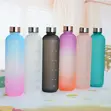 BPA-Free 1000ML Frosted Motivational Water Bottle with Time Marker - 2