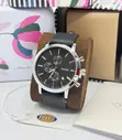 Fossil Men's Classic Chronograph Leather Watch - Silver Black - 3