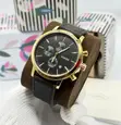 Fossil Men's Classic Chronograph Leather Watch - Silver Black - 5
