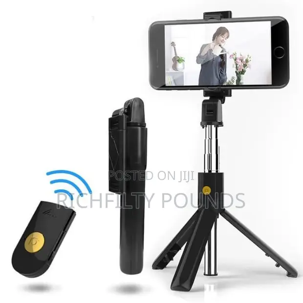 Remote Control LED Phone Holder Stand Selfie Stick - 1