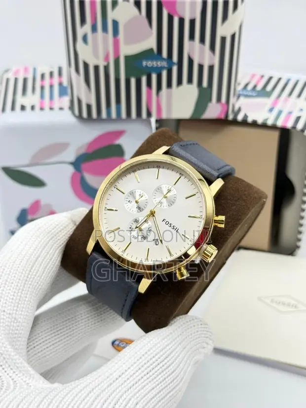 Men's Fossil Chronograph Leather Watch - 1