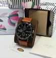 Men's Fossil Chronograph Leather Watch - 3