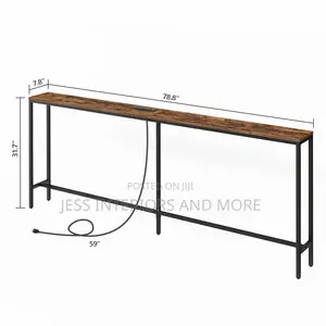 Console Table with Power Outlet & USB Ports (200cm), Narrow