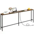 Console Table with Power Outlet & USB Ports (200cm), Narrow - 2
