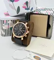 Fossil Men's Chronograph Watch - Black Dial Genuine Leather Strap - 4