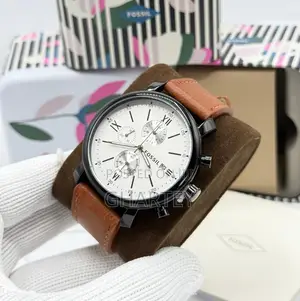 Fossil Men's Chronograph Watch - Genuine Leather Strap