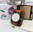 Fossil Men's Chronograph Watch - Genuine Leather Strap - 3