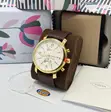 Fossil Men's Chronograph Watch - Genuine Leather Strap - 4
