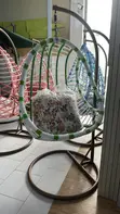 Green & White Garden Swing Chair - 1