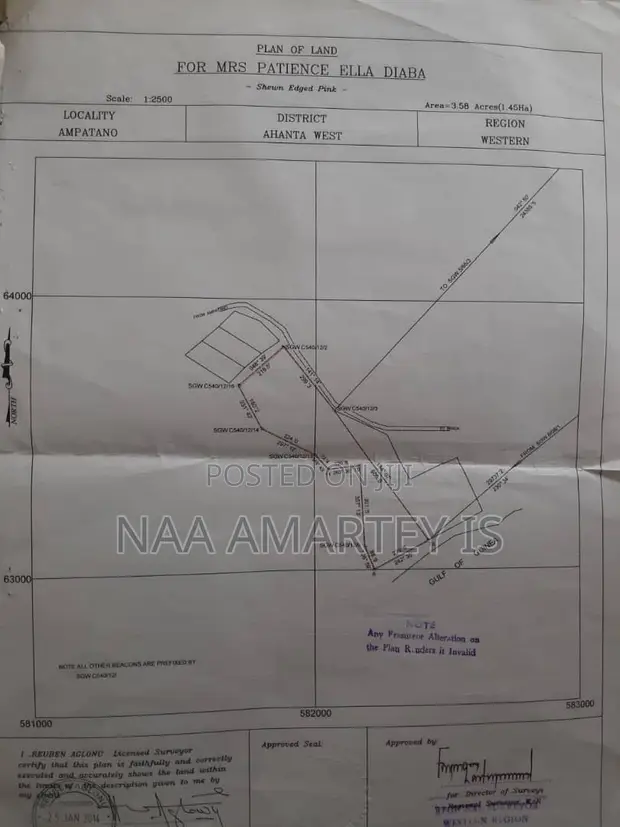 3.58 Acres Beachfront Land for Sale - Kanfrakrom, Western Region - 1