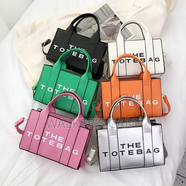 Women's Canvas Letter Print Mini Tote Bag - 1