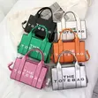 Women's Canvas Letter Print Mini Tote Bag - 1