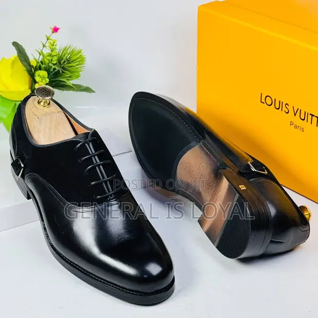 Louis Vuitton Black Leather Men's Derby Shoes - 1