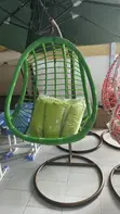 Green Garden Swing Chair with Pillows - 1