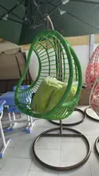 Green Garden Swing Chair with Pillows - 2