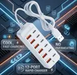 12-Port Fast USB Charging Station - 6x Type-C PD + 6x USB-A - 2