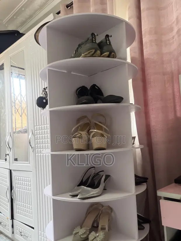 Wood-Mode Rotating Shoe and Bag Rack - 1