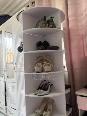 Wood-Mode Rotating Shoe and Bag Rack