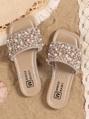 Girls Slippers - Brown, Sizes 29-31