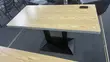 4-Seater Bar Table - Wood Top, Stainless Steel Base - 1