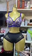 Non Padded Bra - Two-Tone Lace & Mesh - 3