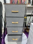 4-Tier Fabric Drawer Cabinet with Wooden Top - 1