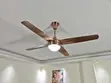 Four-Blade Ceiling Fan with Light and Remote - 1