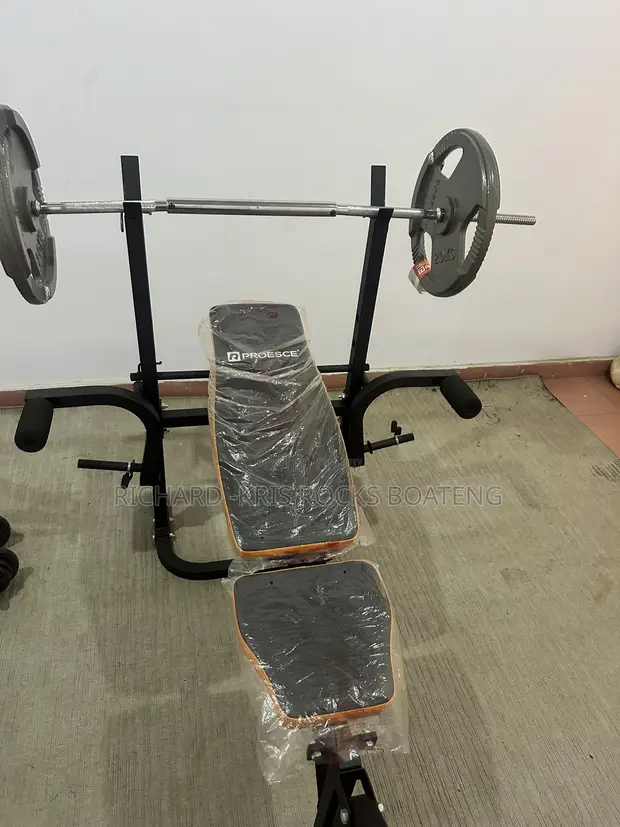 Brand New Bench, Barbell & 20kg Weight Set - 1