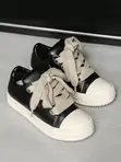 Rick Owens-Inspired Low-Top Sneakers - Black/White - 2