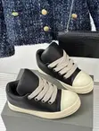 Rick Owens-Inspired Low-Top Sneakers - Black/White - 3