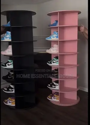 Pink & Black 360° Rotational Shoe Rack