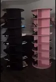 Pink & Black 360° Rotational Shoe Rack - 2