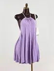 SaltGleam Pleated Backless Halter Mini Dress - 2